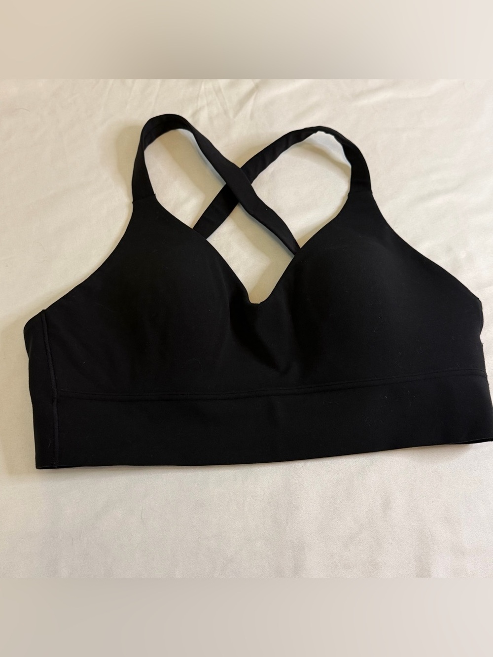 Athleta Black Cross Back Medium Support Sports Bra Athletic Yoga Bra Size M